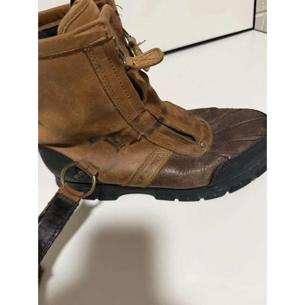 Polo‎ Sport Ralph Lauren Leather Duck Boots Brown Y2K Gorpcore 9D